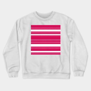 Pink and White striped pattern Crewneck Sweatshirt